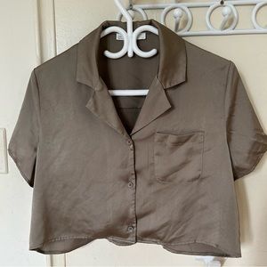 Oak+Fort Cropped Collared Shirt